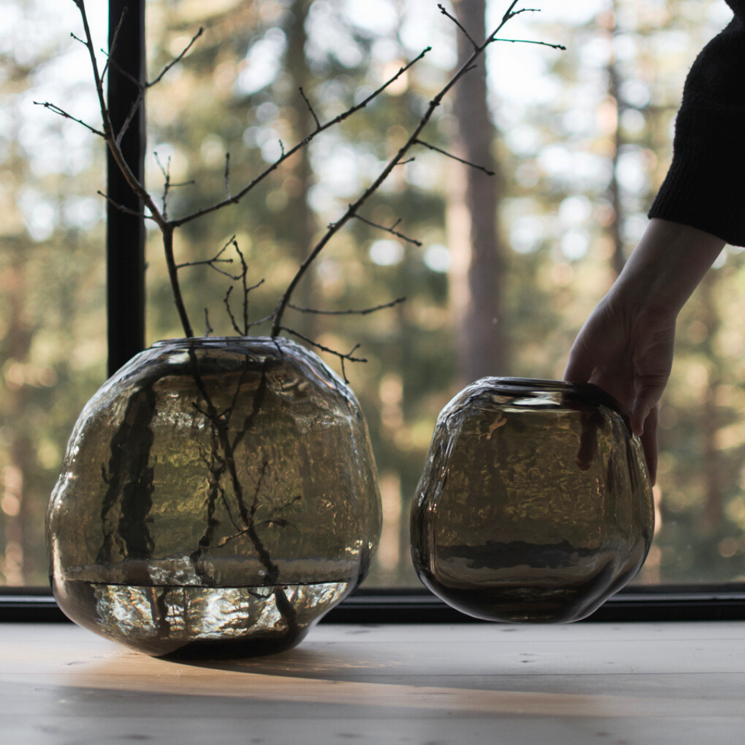 Olielampje gehamerd glas rond M
