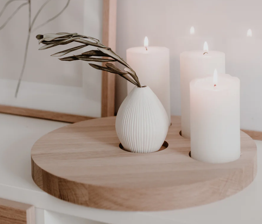 Eiken houten blokkaars houder